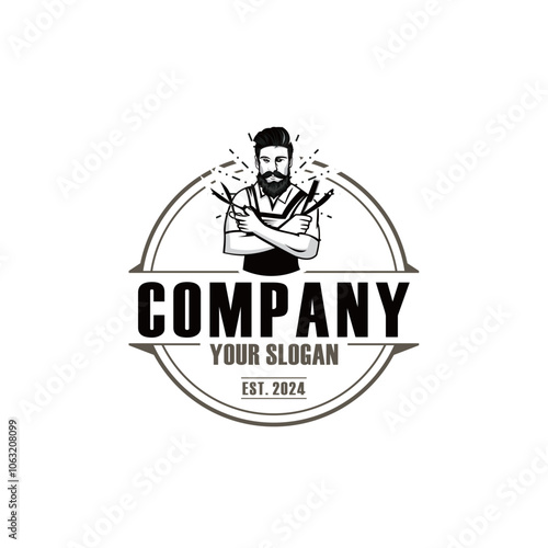 barber logo , barber man logo