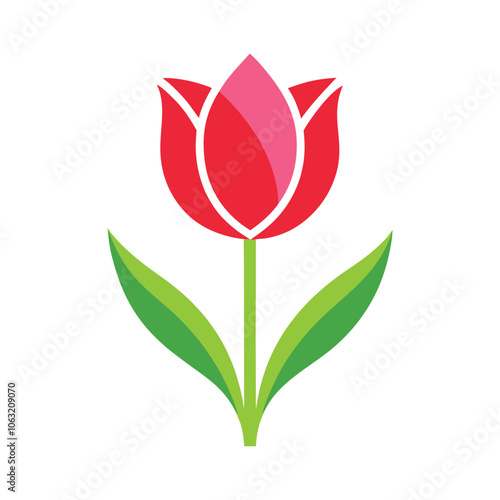 tulip flowers vector icon with white background