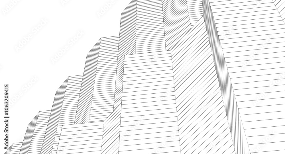 Naklejka premium abstract architecture 3d illustration background