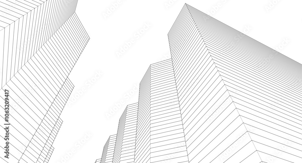 ​​abstract architecture 3d illustration background	