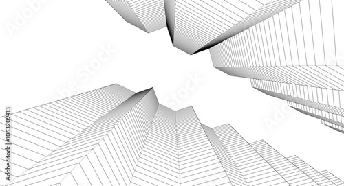 ​​abstract architecture 3d illustration background	