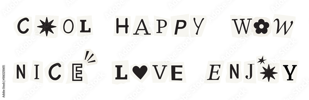 Word stickers png element set on transparent background Word stickers png element set on transparent background