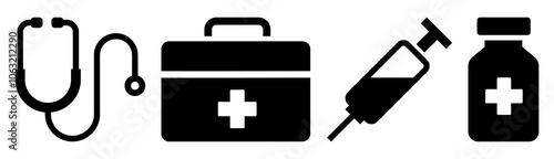 PNG Healthcare icon cut out element set