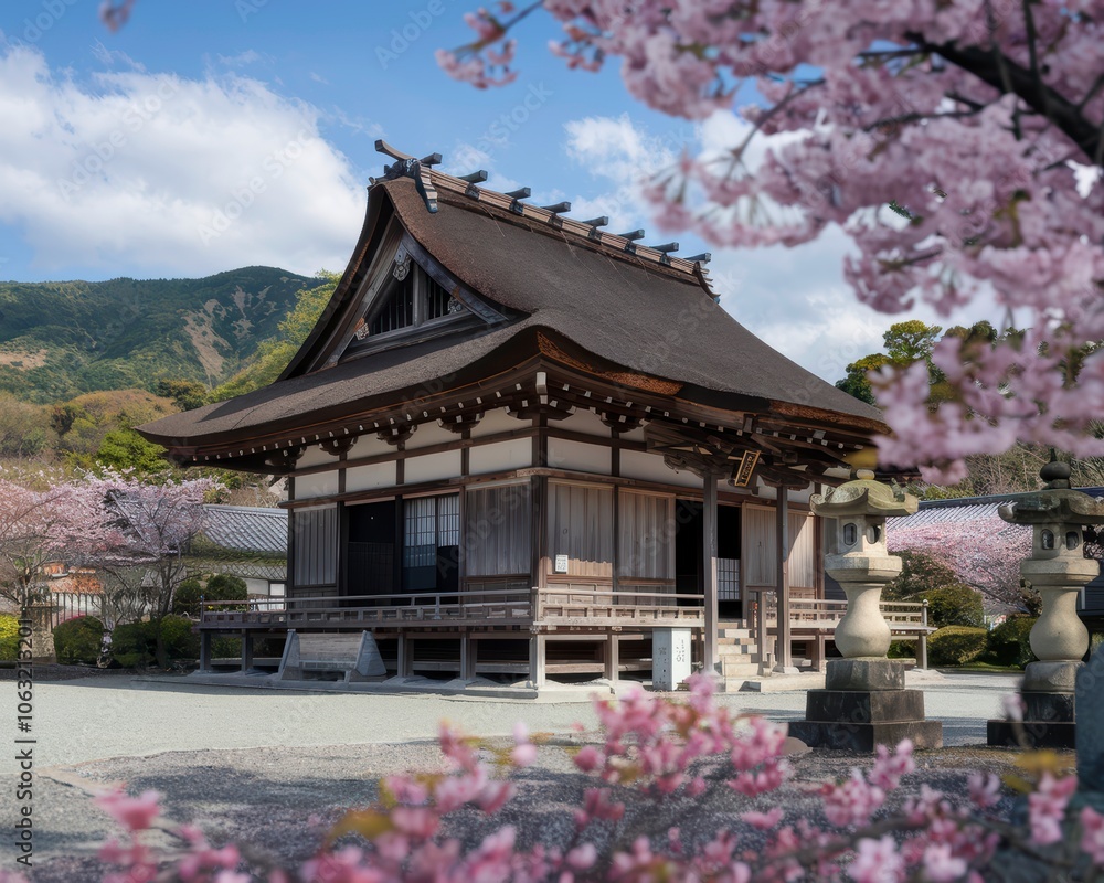 japanese temple in spring japanese temple in spring