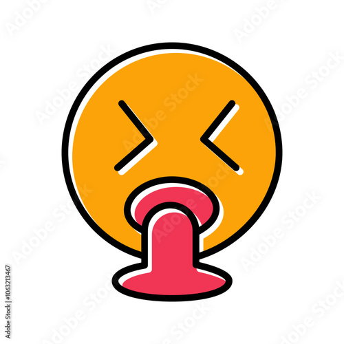 Face Vomiting Vector Icon