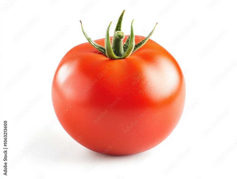 custom made wallpaper toronto digitalSingle bright red tomato with a perfectly round shape and firm texture Isolated on white background