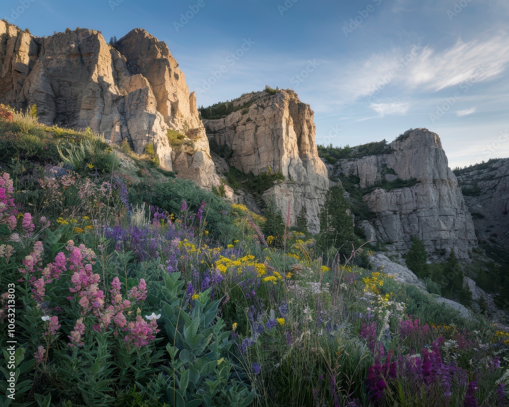 Naklejka premium sunrise in the mountains