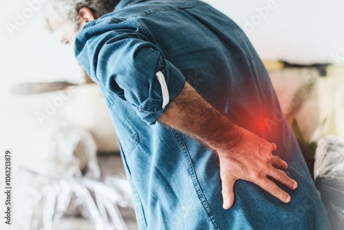 Photos Man suffering from back pain