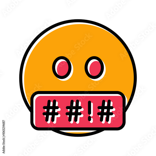 Face with Symbols on Mouth Vector Icon