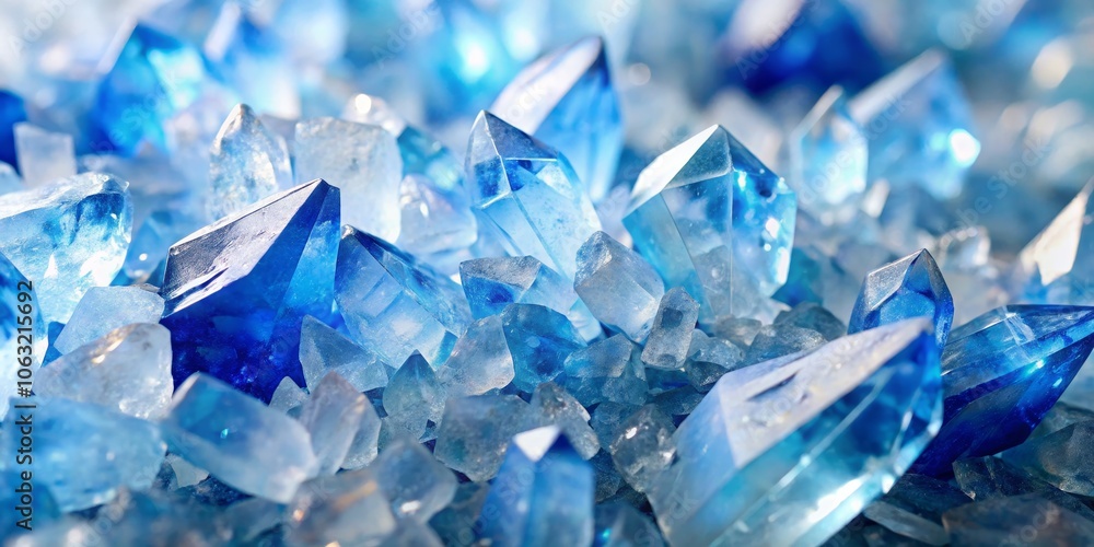 Close Up of Blue Crystals with Sharp Edges, Gemstone, Jewel, Jewelry Close Up of Blue Crystals with Sharp Edges, Gemstone, Jewel, Jewelry