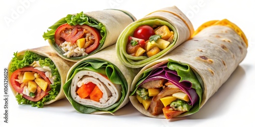 Colorful Veggie Wraps A Delicious and Healthy Lunch Option, food photography, wraps, vegetarian