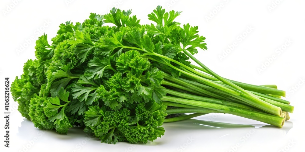 Fresh Parsley Bunch Isolated on White Background, Food Photography, Green Vegetable, Culinary Herb , Parsley, Herb, Green Fresh Parsley Bunch Isolated on White Background, Food Photography, Green Vegetable, Culinary Herb , Parsley, Herb, Green