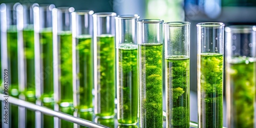 Wallpaper Mural Green Algae in Test Tubes, Laboratory Research, Green Energy, Sustainability, Algae, Biofuel, Experiment Torontodigital.ca