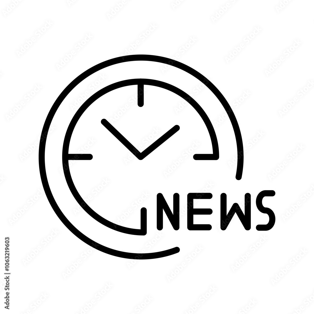 News Hour Vector Icon News Hour Vector Icon