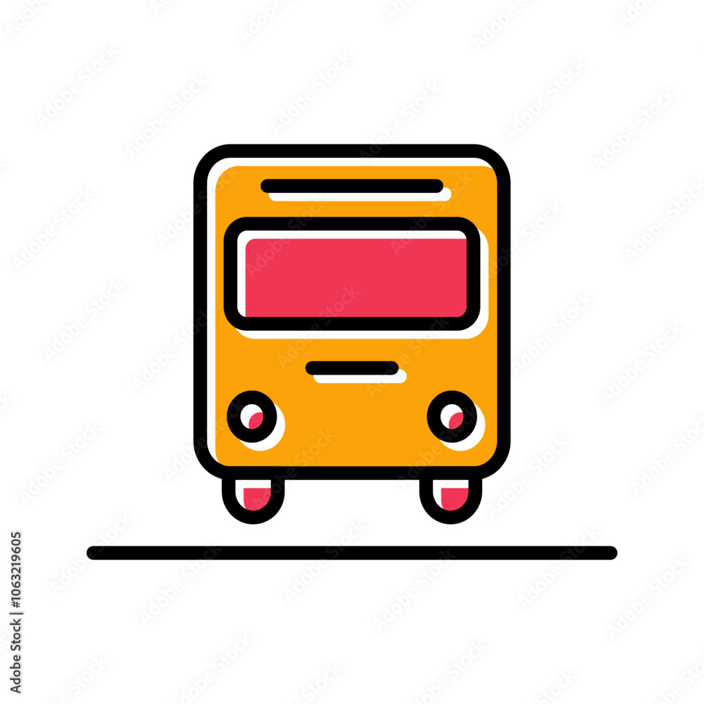 Oncoming Bus Vector Icon