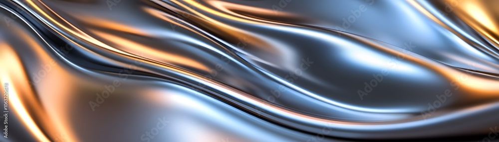 Abstract Metallic Surface with Smooth, Flowing Waves and Gradient Colors Abstract Metallic Surface with Smooth, Flowing Waves and Gradient Colors