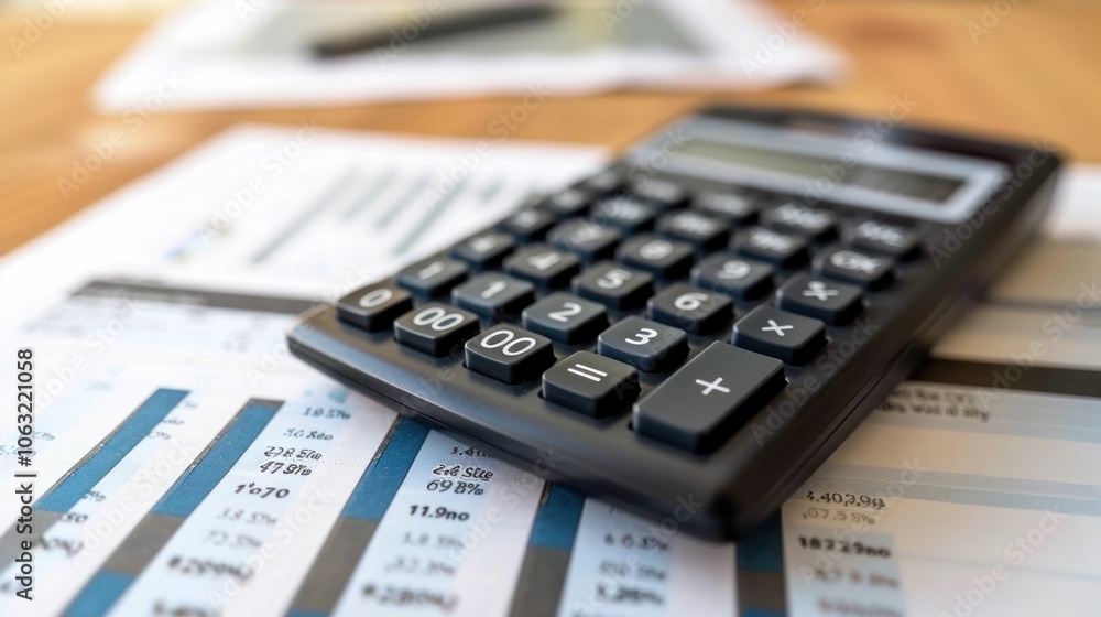 Documents with financial projections and a calculator, focus on profitability Documents with financial projections and a calculator, focus on profitability