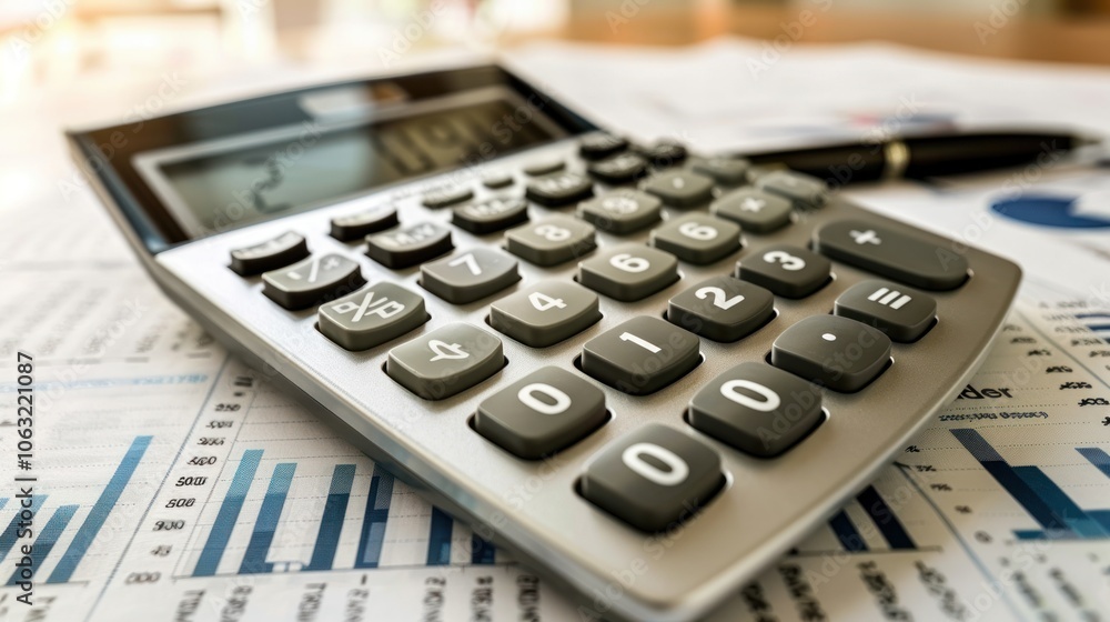 Documents with financial projections and a calculator, focus on profitability Documents with financial projections and a calculator, focus on profitability