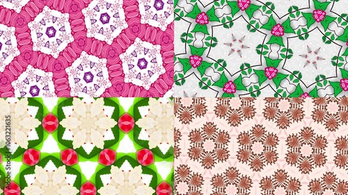 collection kaleidoscope mandala animation. Footage stop motion animation graphic