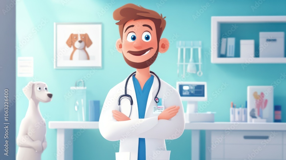Doctor veterinarian at clinic Doctor veterinarian at clinic