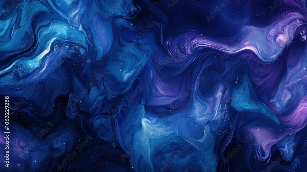 Fototapeta premium A stunning abstract pattern of blue and purple liquid waves,