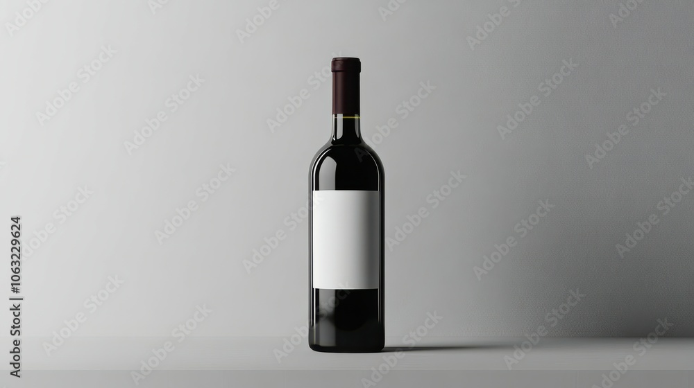 Fototapeta premium Branding Product Packaging Flatlay Wine Bottle Label Mockup