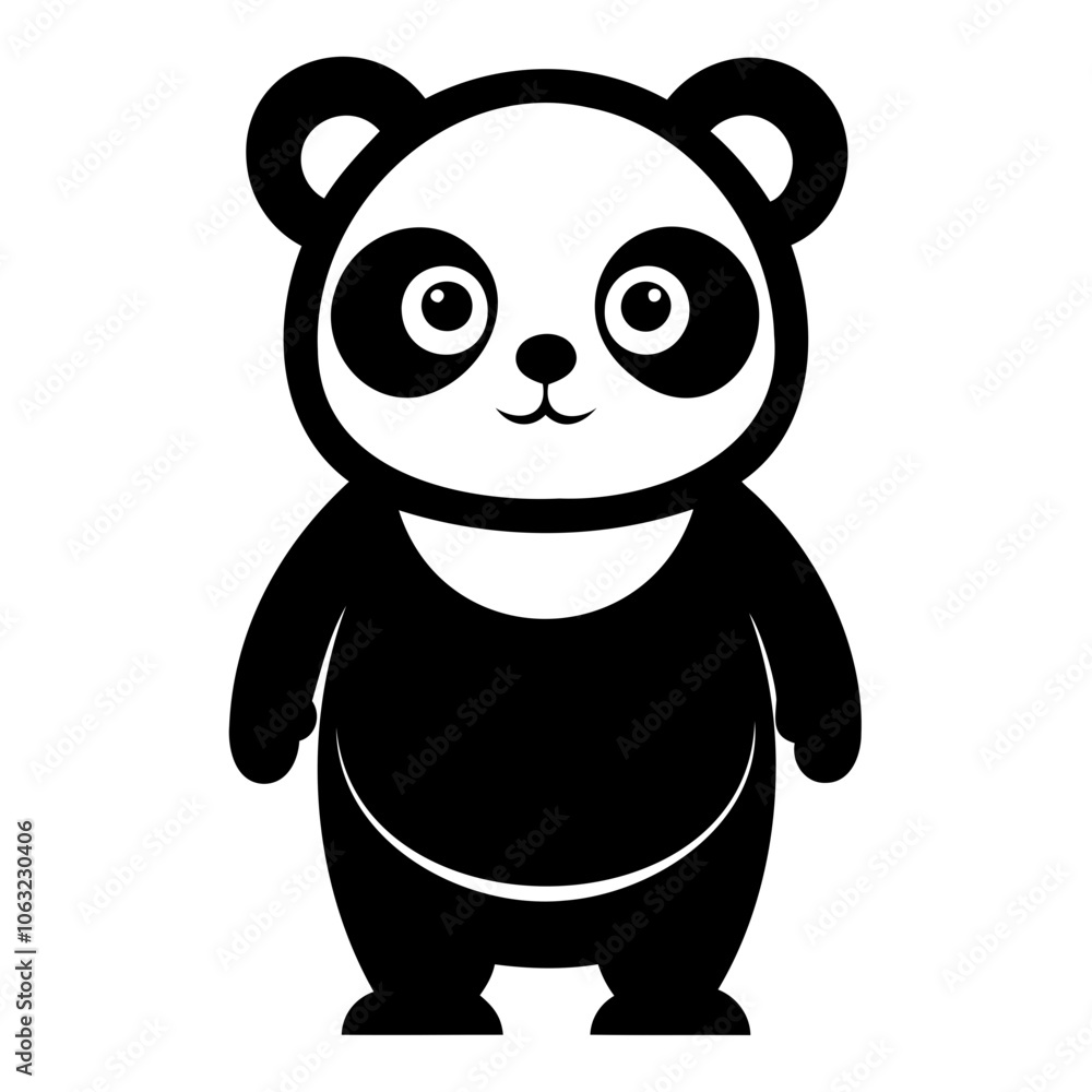 Panda Black Silhouette vector illustration isolated on a transparent background Panda Black Silhouette vector illustration isolated on a transparent background
