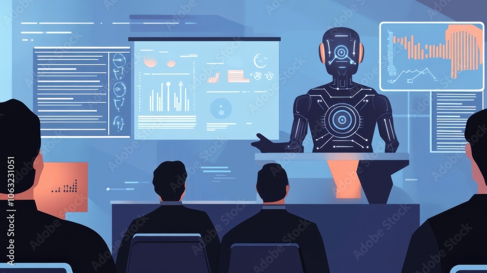A university lecture hall where AI experts give presentations A university lecture hall where AI experts give presentations