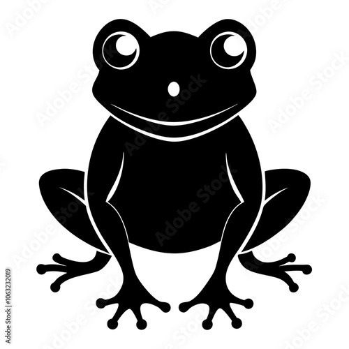 frog silhouette vector black illustration amphibian on a white background