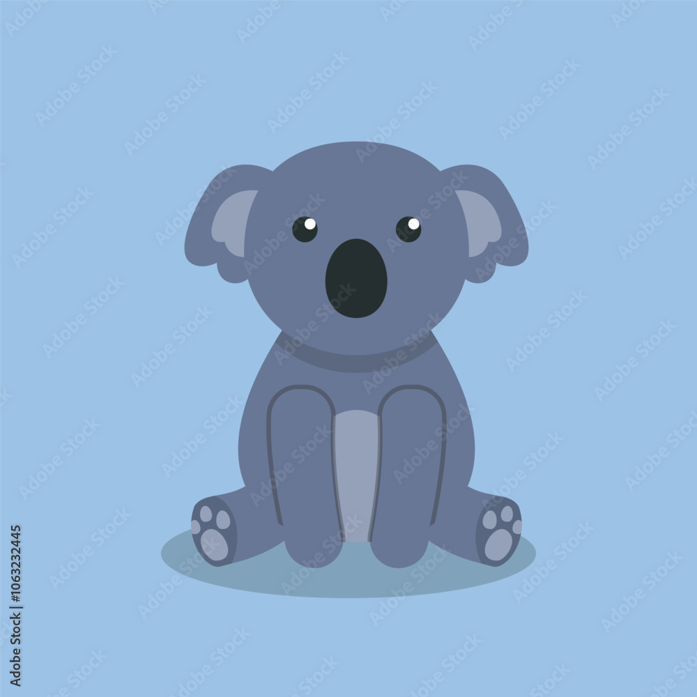 cute sitting koala in flat vector design. cute sitting koala in flat vector design.