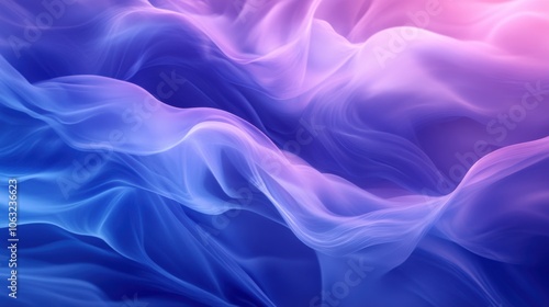 Abstract liquid waves in a gradient of blue and purple,