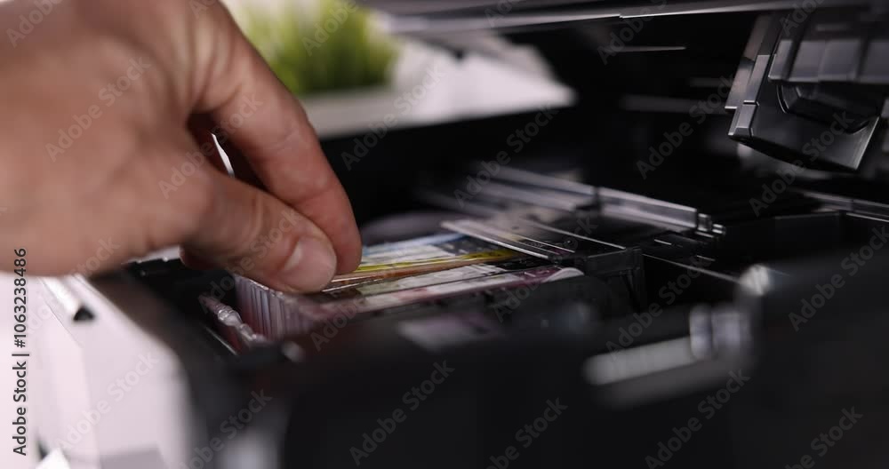 office equipment maintenance and service - hand replace inkjet printer cartridge office equipment maintenance and service - hand replace inkjet printer cartridge