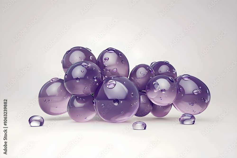 Fototapeta premium a realistic cluster of grapes, vibrant purple, detailed texture, photorealistic, isolated on white background
