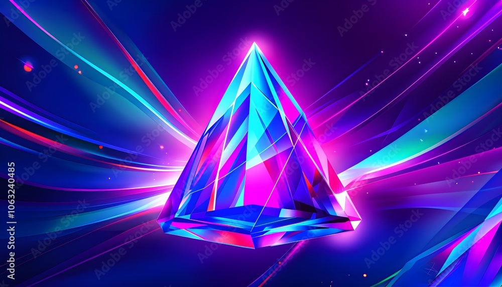 abstract crystal prism in vibrant colors abstract crystal prism in vibrant colors