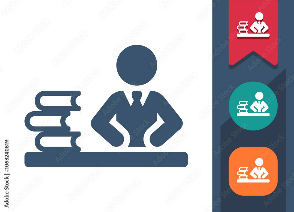 Teacher, Professor, Library Icon
