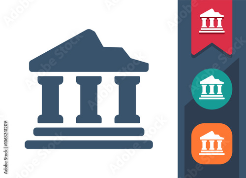 Temple, Ancient Temple, Ruins Icon