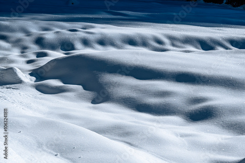 Julian Alps immersed in snow. Riofreddo Valley, wild and magical photo