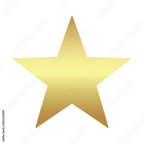 Golden shiny single star vector isolated on white background. christmas star decoration. Golden xmas star. Customer product rating review flat icon for apps and websites, vector. Star rating.