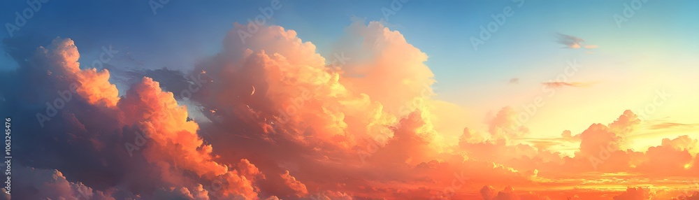 Golden Sunset Cloudscape with Light Rays Golden Sunset Cloudscape with Light Rays