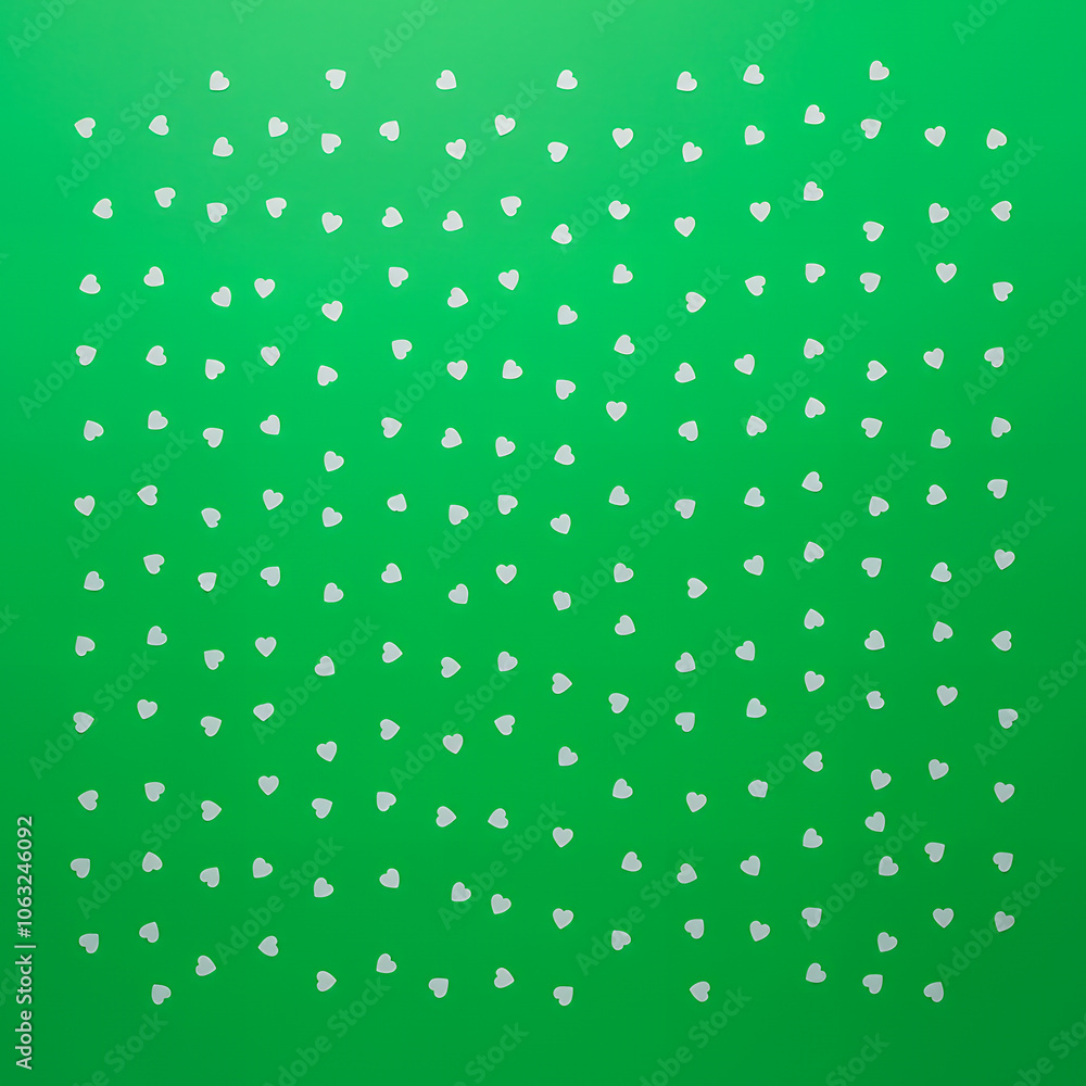 Heart Pattern on Green Background Heart Pattern on Green Background
