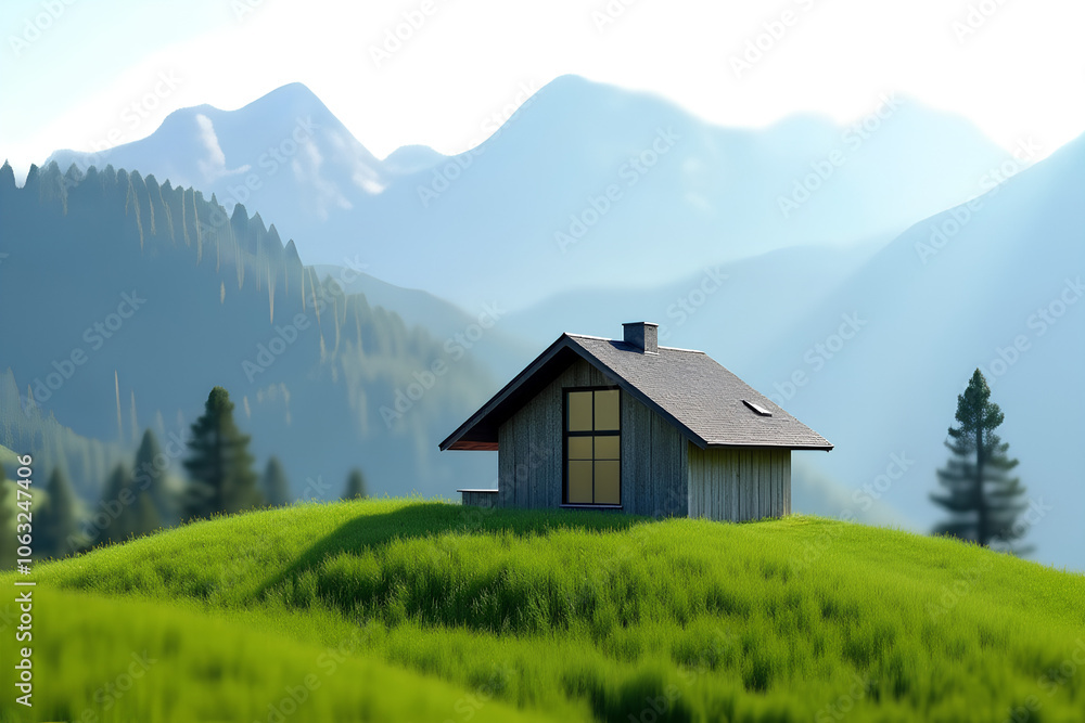 a comfortable modern house without a roof on a hill a comfortable modern house without a roof on a hill