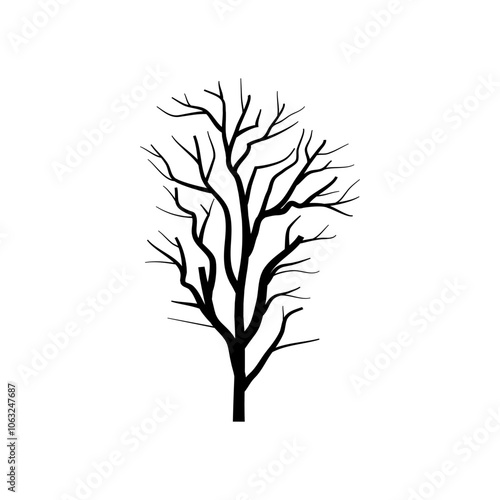 Bare tree icon vector. Tree illustration sign. Autumn symbol or logo.