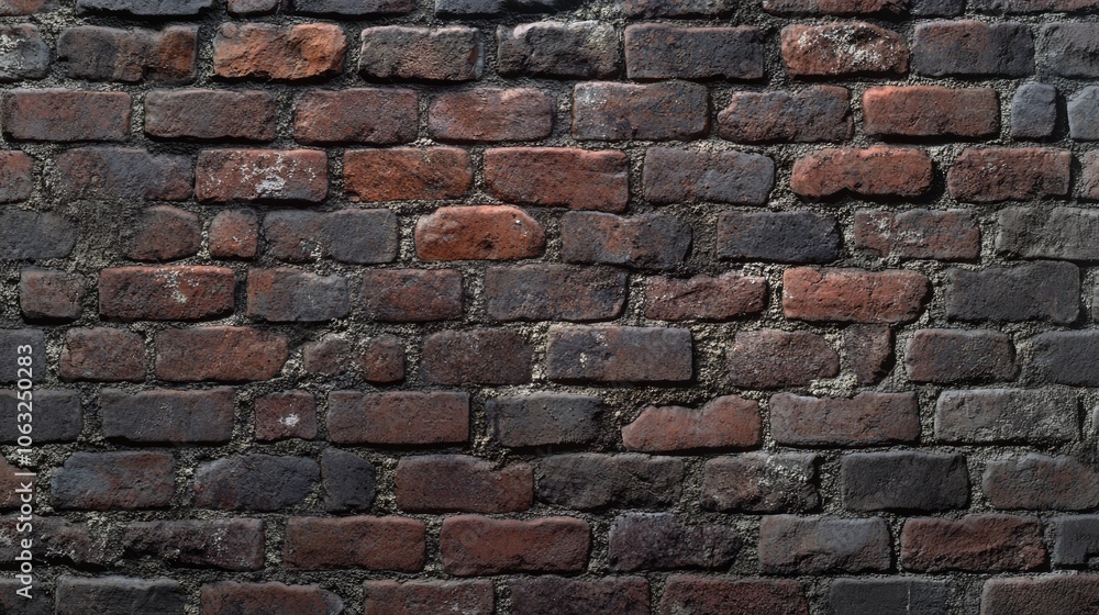 Dark brick wall texture showcasing a rugged brick background crafted with various tools Dark brick wall texture showcasing a rugged brick background crafted with various tools