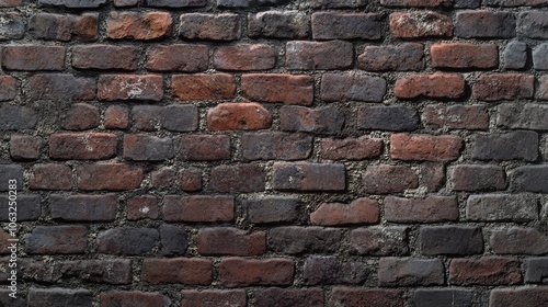 Dark brick wall texture showcasing a rugged brick background crafted with various tools