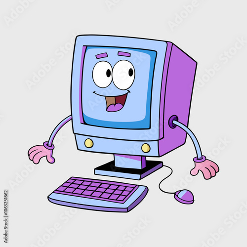 Funny computer vector art design