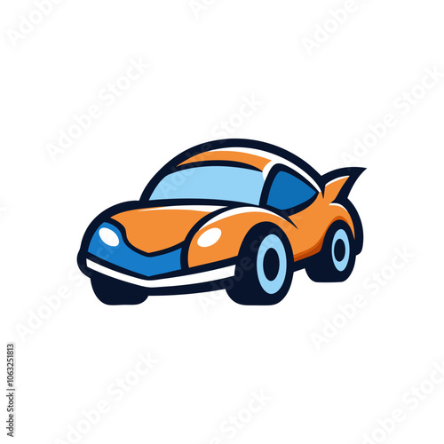 Sports car mascot logo art vector design with white background 02