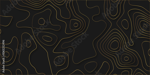 black simple topography design with slim stroke vector format background. Elegant Dark Topographic Contour Line Pattern with Smooth Organic Shapes Ideal for Creative Vector Design Templates.