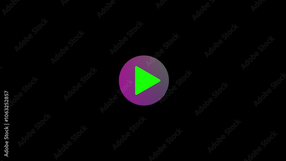Clicking play and stop button on computer screen animation. alpha channel and chroma key. Clicking play and stop button on computer screen animation. alpha channel and chroma key.
