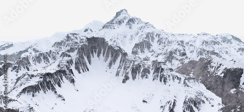Bergpanorama mit schneebedeckten Bergen, Freisteller