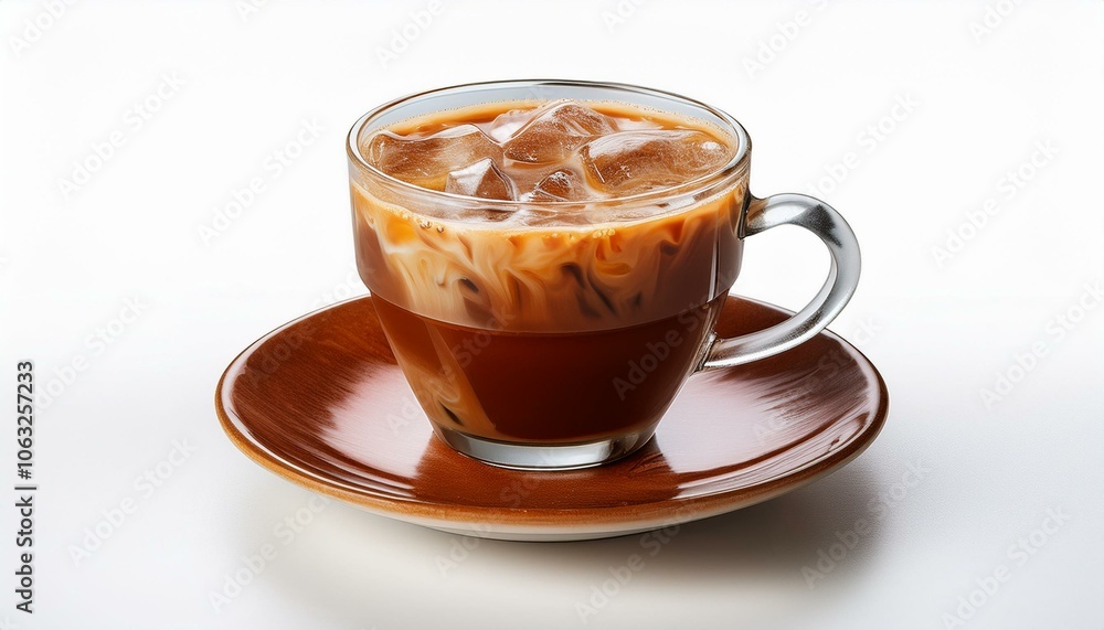 Cup of tasty cold coffee on isolate White background, PNG Cup of tasty cold coffee on isolate White background, PNG